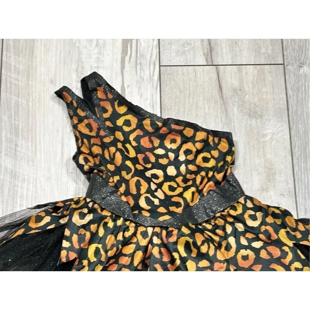 Leopard cheetah cave girl dress Halloween costume size 4-6